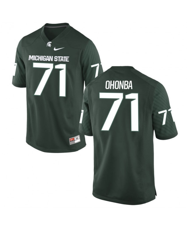 Men's Michigan State Spartans #71 James Ohonba NCAA Nike Authentic Green College Stitched Football Jersey OQ41S88BG